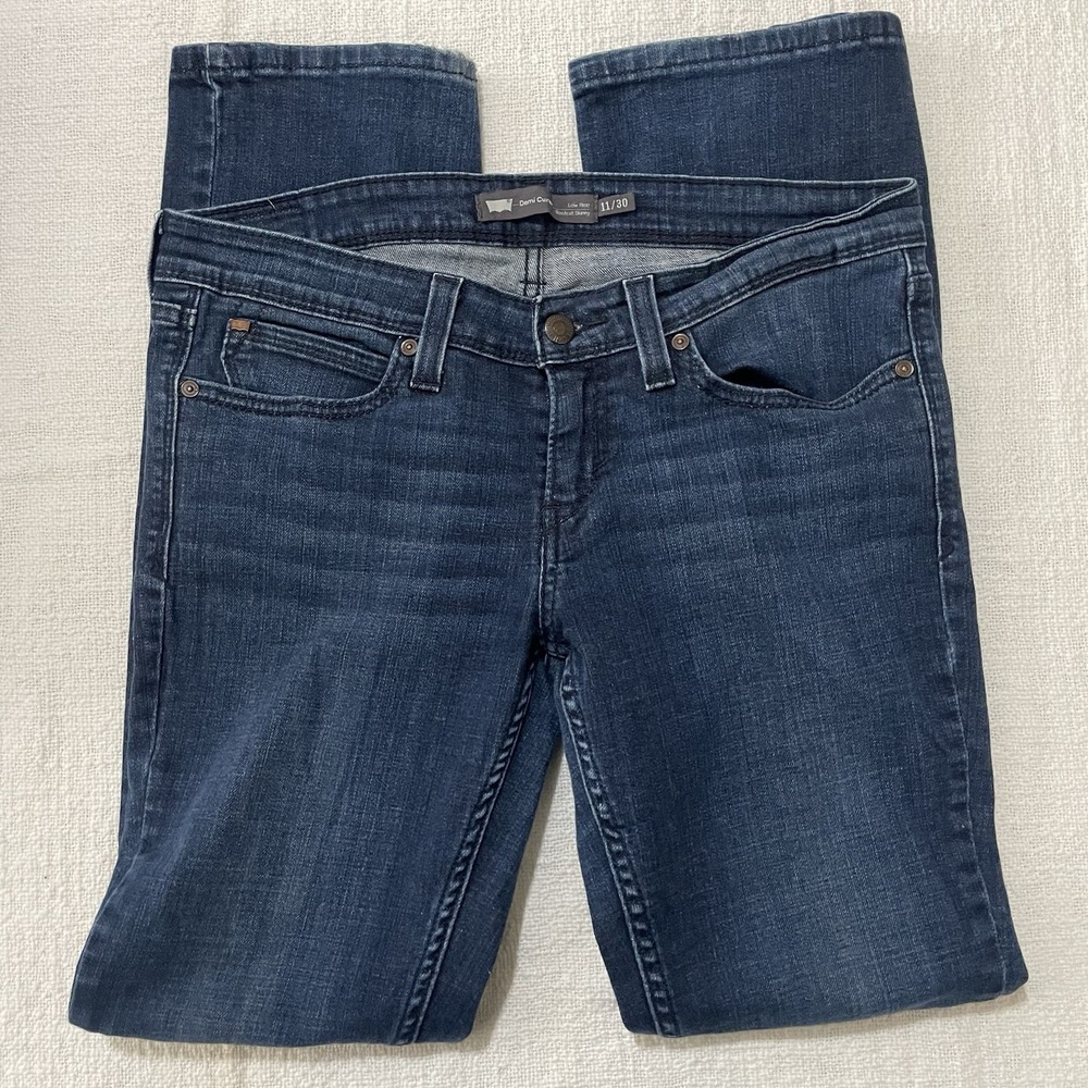 LEVI'S STRAUSS‎ & CO Women Demi Curve Slim Jeans Size 11/30 Dark Was EUC